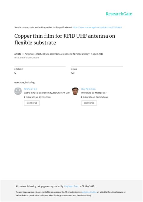 copper thin film for rfid uhf antenna on flexible substrate|Antioxidant high.